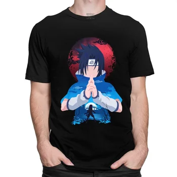 Naruto Itachi Uchiha Marškinėliai Vyrams Medvilnės Atsitiktinis marškinėliai Trumpas Rankovėmis Japonų Anime Marškinėlius Manga Tee Viršūnės Įrengta Drabužių