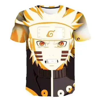 Naruto Japonų Anime Marškinėliai vaikams Sasuke Juokingas Animacinių filmų marškinėliai Atsitiktinis, Kietas Streetwear Marškinėlius Mados Hip-Hop Top Tee drabužiai