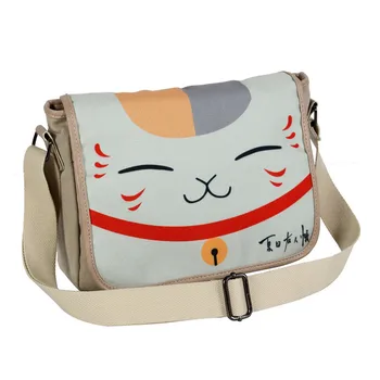 Natsume Yuujinchou Neko Katė Crossbody Messenger Bag Maišus Drobės Pečių Maišą Animacinių Filmų Anime Mokyklos Laiškas Tote Rankinė
