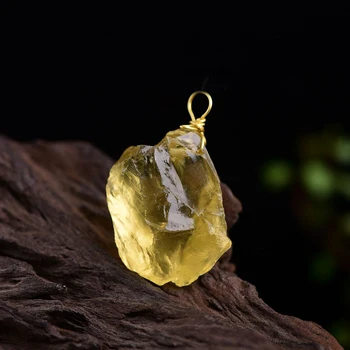 Natūralaus akmens geltona kristalų ciritine pandent grubus citrinas rašė Žvyro Ritosi Urmu Kvarco Gydymo Reiki natūralių akmenų Karoliai