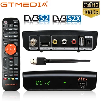 NAUJA Ispanijos palydovinės tv imtuvas Gtmedia V7S2X Combo dekoderis Palaiko DVB-S/S2/S2X Darbo IKS/CS YouTude su USB wifi antenos STB