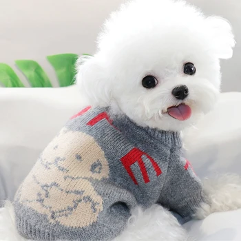 Nauja rudens ir žiemos pet megztinis katė Bichon VIP Pomeranijos veislės kalytę Meškiukas mažas šuo šuniukas šunų drabužius