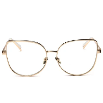 Nauja seksuali big cat eye akiniai, rėmeliai moterų prekės juoda sidabrinė auksinė rožinė ruda, skaidraus lęšio mados akiniai, katės akis, metalo rėmelis