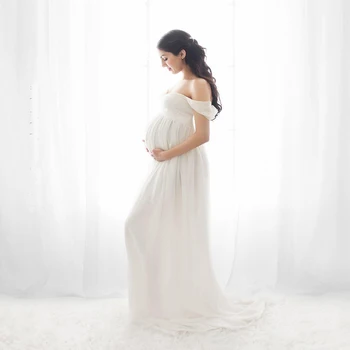 Nauja Seksuali Motinystės Suknelės už Nuotrauką Šaudyti Motinystės Grynas Akių Spalvą, Giliai V-Kaklo Suknelė Nėštumo Drabužių Komplektus Fotografija