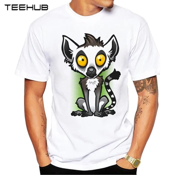 Nauja siunta 2019 TEEHUB Cool Dizaino vyriški Mados Lemur Atspausdinta Marškinėliai trumpomis Rankovėmis O-kaklo Viršūnes Hipster Tee