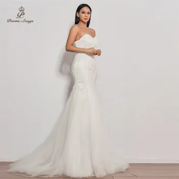 Nauja stiliaus vestuvinė suknelė 2020 stebėjimo vestidos de novia vestuvių suknelė undinė vestuvių suknelė seksualus chalatas de mariee suknelė
