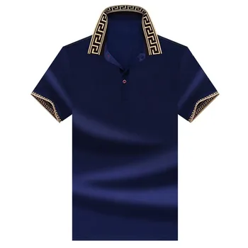 Nauja Stiliaus Ypatybės Atvartas vientisos Spalvos Polo Marškinėliai, vyriški Trumpi Rankovėmis marškinėliai Verslo Biuro vidutinio amžiaus Vyrų Polo Marškinėliai