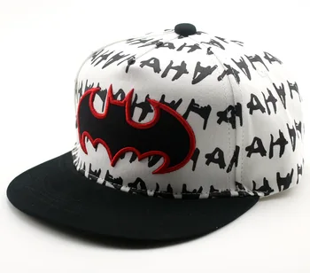 Nauja Vaikų hip-hop bžūp siuvinėjimo Betmenas Medvilnės pavasario skrybėlę korėjos stiliaus mados vasarą cartoon Betmenas plokščių skrybėlių beisbolo kepuraitę