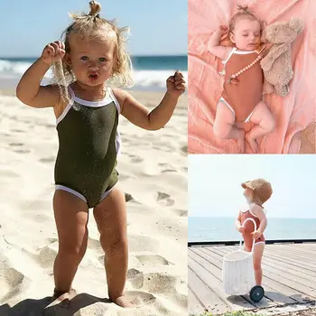 Naujagimio Summeer Vaikų Kid Baby Girl maudymosi Kostiumėliai maudymosi kostiumėlį vientisas Bikini Paplūdimio Kostiumas