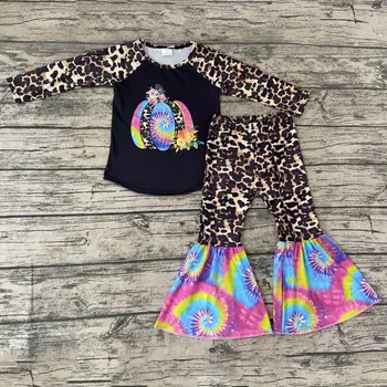 Naujai didmeninė moliūgų modelis t-shirt ir varpas nuosėdos kūdikių drabužiai rinkiniai vaikams drabužių komplektus