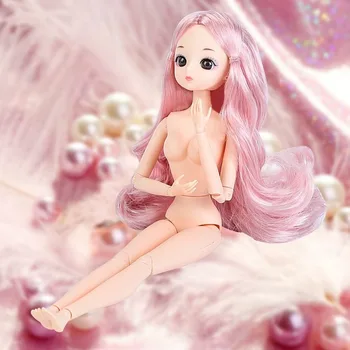 Naujas 1/6 30cm BJD Doll Kilnojamojo 26 Sąnarių Lėlės Moterų Naked Nude Lėlės Mados Plaukų Lėlės 