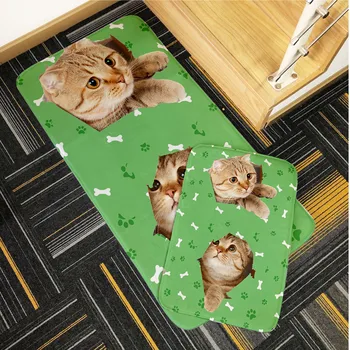 Naujas 3D Atspausdintas Gyvūnų Kirtimo Kilimų Cute Kačių, Vaikų Kambario Kilimėlis Gyvenamasis Kambarys, Virtuvė, neslidžia Grindų Kilimėlis Vonios kambarys Dekoro PVC Kilimas