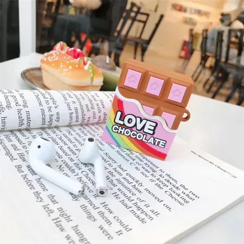 Naujas 3D šokolado saldainiai Silikono Ausinių Atveju AirPods2 1 Mielas Dėžutė minkštas Belaidžio 