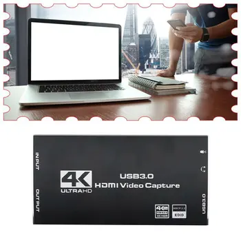 NAUJAS 4K 1080P HDMI Video Capture Card USB 3.0 Diktofonas Lauke Prietaisas Live Transliacijos Vaizdo Įrašymo