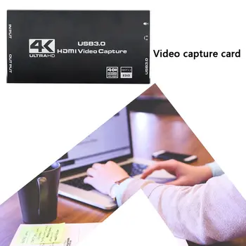 NAUJAS 4K 1080P HDMI Video Capture Card USB 3.0 Diktofonas Lauke Prietaisas Live Transliacijos Vaizdo Įrašymo