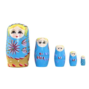 Naujas 5vnt/SET Mediniai rusijos Lizdus Lėlės Pynimo Mergina, Rusija Tradicinių Matryoshka Lėlės Matrioska Žaislas Kalėdų Dovana