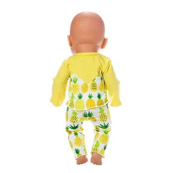 Naujas Ananasų kostiumas Lėlės Drabužiai Tinka 43cm baby Lėlės drabužiai atgimsta Lėlės Priedai