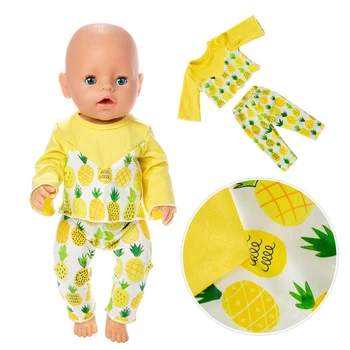 Naujas Ananasų kostiumas Lėlės Drabužiai Tinka 43cm baby Lėlės drabužiai atgimsta Lėlės Priedai