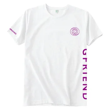 Naujas atvykimo kpop gfriend pats logotipas spausdinti, o kaklas trumpas rankovės marškinėliai unisex gerbėjai vasarą palanki prarasti t-shirt juoda/balta