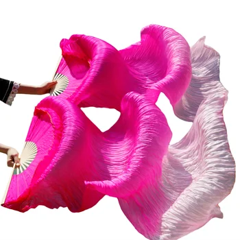 Naujas Atvykimo Moterų Kostiumas Bambuko Ilgas Šilko Gerbėjai, Skaros, Šilko Ventiliatorius Rankų darbo Spalvinga Pilvo Šokio Gerbėjas rose+light rose+rožinė