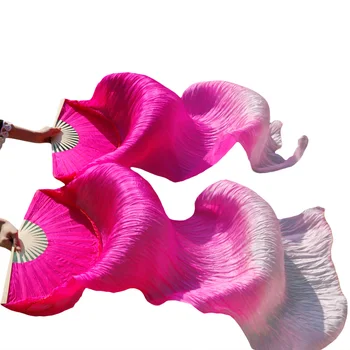 Naujas Atvykimo Moterų Kostiumas Bambuko Ilgas Šilko Gerbėjai, Skaros, Šilko Ventiliatorius Rankų darbo Spalvinga Pilvo Šokio Gerbėjas rose+light rose+rožinė