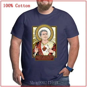 Naujas Atvykimo Saint Anthony Bourdain didelis dydis t marškinėliai vyrams Vaikino Dienos Dovana Didelio Dydžio Vasaros Viršūnes Asmeninį trumpomis Rankovėmis
