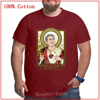 Naujas Atvykimo Saint Anthony Bourdain didelis dydis t marškinėliai vyrams Vaikino Dienos Dovana Didelio Dydžio Vasaros Viršūnes Asmeninį trumpomis Rankovėmis