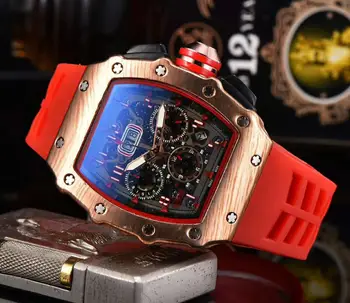 Naujas Automatinis laikrodis RM Vyrai Laikrodžiai Top Brand Prabanga Kvarcinis Laikrodis Silikono Dirželis metis dovanos