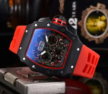 Naujas Automatinis laikrodis RM Vyrai Laikrodžiai Top Brand Prabanga Kvarcinis Laikrodis Silikono Dirželis metis dovanos