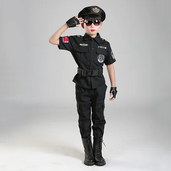 Naujas Berniukai Policininkai Kostiumai Vaikams Cosplay Vaikams Armijos, Policijos Uniformą Drabužių Rinkinys Ilgomis Rankovėmis Kovos Veiklos Uniformos