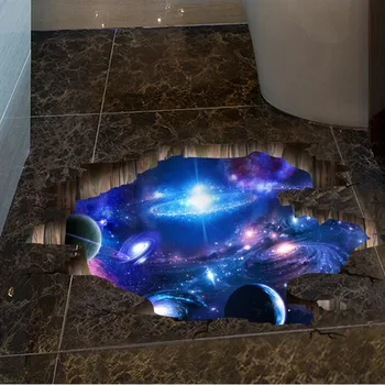 Naujas Creative 3D Visatos Galaxy Sienų Lipdukai Lubų, Stogo lipnios Dailės Freskos Namų Dekoro Vandeniui Grindų Lipdukas, Decal