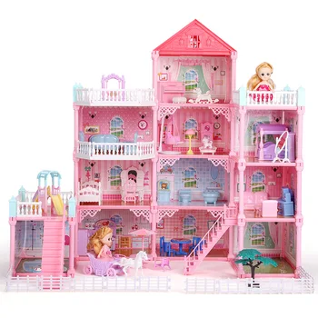 Naujas Didelis Dydis Merginos Princesė Villa Žaislas Rankų darbo Lėlės Namas Pilį 