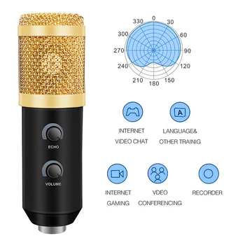 Naujas ECHO bm 800 Studija Mikrofonas, USB bm800 Kondensatoriaus Mikrofonas Kompiuterio 