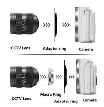 NAUJAS Fujian 25mm F1.4 CCTV TELEVIZIJA objektyvas + C-NEX Kalno Žiedas Sony E:NEX3 NEX-F3 NEX-5/5N/NEX 5R-5T NEX6 NEX7 A6000 A6300 A6500 A7000