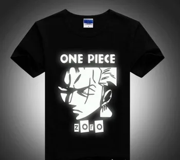 Naujas Gabalas Luffy T-shirt Anime ACE Cosplay Marškinėliai Atspindi Šviesą Trumpas Rankovės O-Kaklo Tees