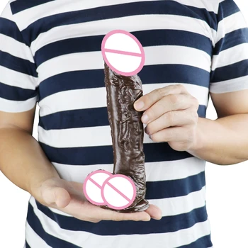 Naujas Kavos Spalvos, Tikroviškas Penis Super didelis Didelis Dildo su siurbtuko Sekso Žaislas, skirtas Moters Lyties Produkto Moterų Masturbacija Gaidys