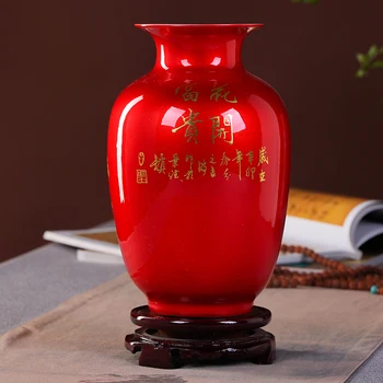 Naujas Kinų Stiliaus Vaza Jingdezhen Klasikinio Porceliano Ir Krištolo Glazūra Gėlių Vaza Namų Dekoro Rankų Darbo Spindi Famille Rose Vazos