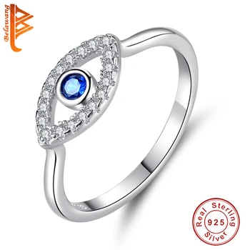 Naujas Mados 925 Sterlingas Sidabro, Mėlyna Akių Žiedas Blizga Kristalų Žiedai Moterims Moteriški Vestuvės Piršto Žiedas Papuošalai Dovana