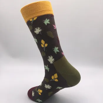 Naujas mados asmenybės laimingas banga kojinės (5 porų kojinių) spalvingas didelis vamzdis vyrų kojines urmu. Be dovanų dėžutėje