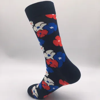 Naujas mados asmenybės laimingas banga kojinės (5 porų kojinių) spalvingas didelis vamzdis vyrų kojines urmu. Be dovanų dėžutėje