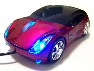Naujas Mados Red/Blue Mini 3D Automobilių Formos USB Optinė Laidinė Pelė Pelės PC/Laptopa/Kompiuterio