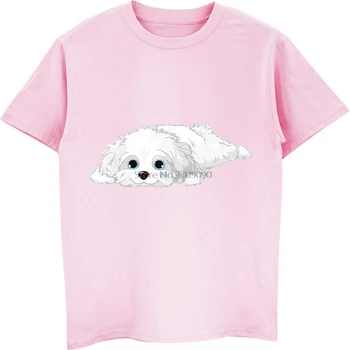 Naujas Mielas Havanese Šuniukas Print T-shirt Vyrai Moterų Medvilnės trumpomis Rankovėmis Marškinėliai Atsitiktinis Unisex Karšto Parduoti Marškinėliai Hip-Hop Tees Viršūnės