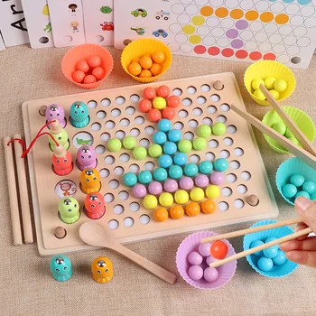 Naujas Montessori Mediniai Žaislai Rankas Smegenų Mokymo Įrašą Karoliukai Įspūdį Valdybos Matematikos Žaidimas Kūdikių Ankstyvojo Švietimo Žaislai Vaikams