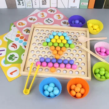 Naujas Montessori Mediniai Žaislai Rankas Smegenų Mokymo Įrašą Karoliukai Įspūdį Valdybos Matematikos Žaidimas Kūdikių Ankstyvojo Švietimo Žaislai Vaikams