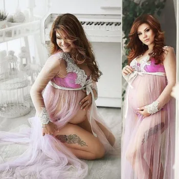 Naujas Moterų Maxi Nėščia Motinystės Suknelė Fotografijos Išgalvotas Rekvizitai Suknelės Nėriniai Ilga Suknelė Suknelė Fotografijos Prop Suknelė