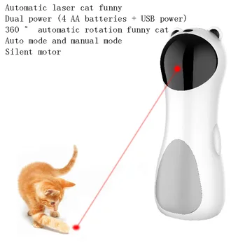 Naujas Naminių Kačių Žaislas Automatinis LED Juokinga Raudonos Šviesos Juokingas Interaktyvus Lazerio Smart Katė Naudotis Žaislas Balta Dantį Žaislai, Namų Augintinių Produktas