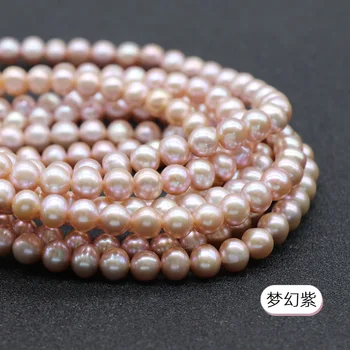 Naujas natūralių gėlavandenių perlų nepriekaištinga 7-8MM AAA prarasti karoliukai 15 