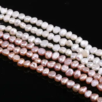 Naujas nereguliarus baltos, rožinės perlų karoliukus, Paprastas ir stilingas, šaliai, papuošalai, dovana pearl dydis 3-4mm