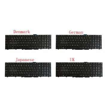 NAUJAS nešiojamas klaviatūros Clevo P750ZM P750ZM-G P751ZM P750DM P750DM-G P770DM P770DM-G danų/vokiečių/Japonija/ispanų/UK su apšvietimu