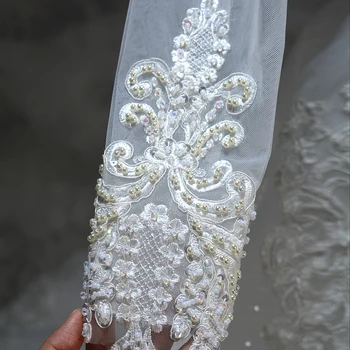 Naujas nėrinių bažnyčios traukinio vestuvių suknelė blizga vestuvių suknelė pagal užsakymą pagaminti gamykloje, didmeninės kainos royal traukinio nuotakos suknelė